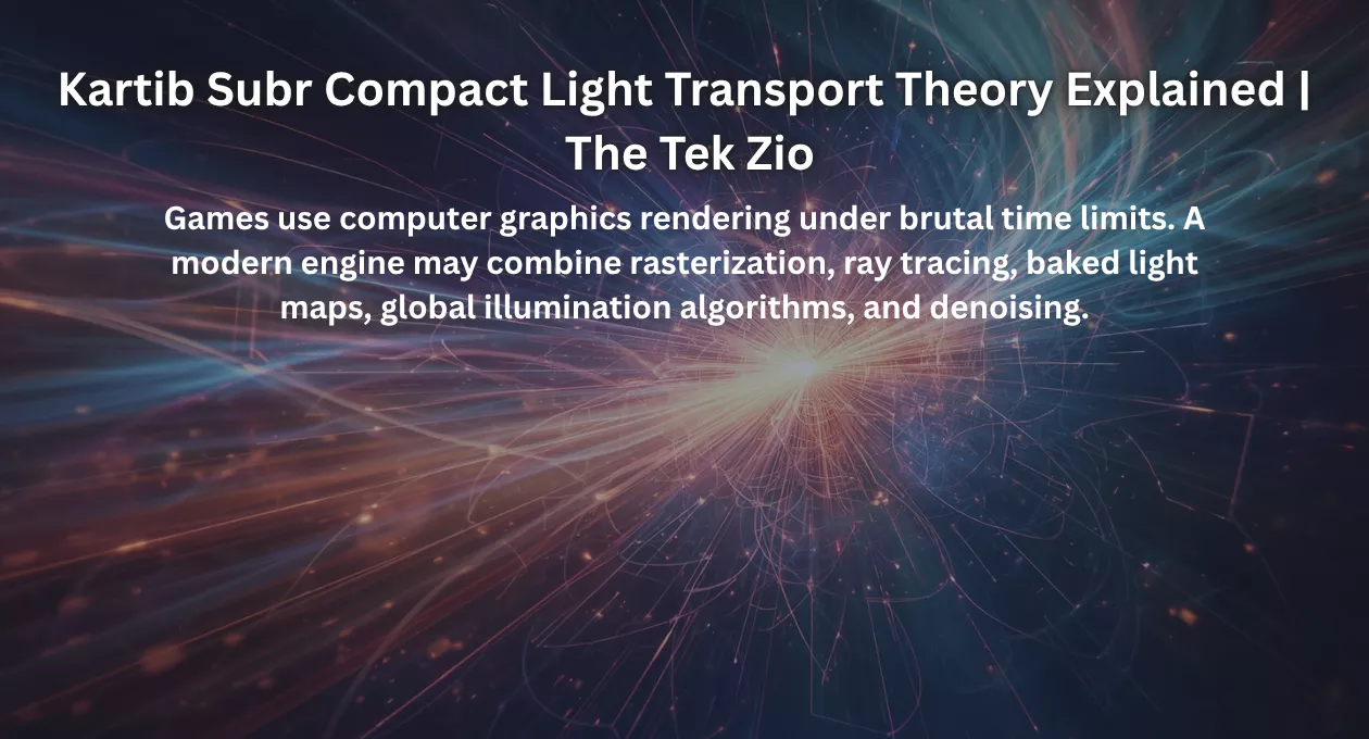 Kartic Subr Compact Light Transport Theory Explained | The Tek Zio