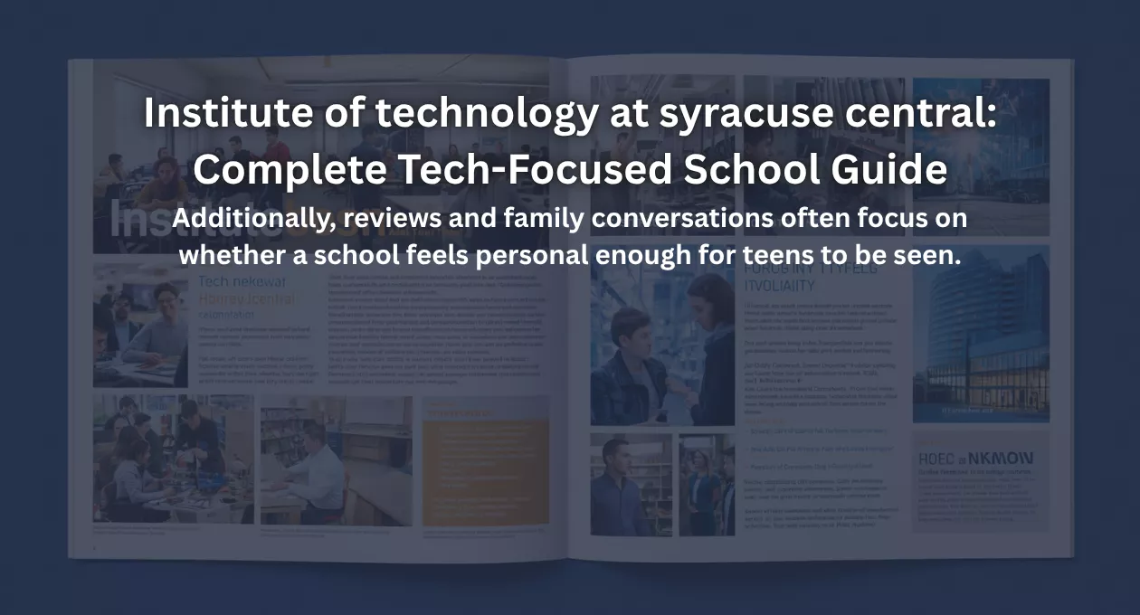 Institute of technology at syracuse central: Complete Tech-Focused School Guide