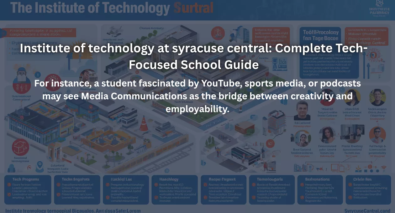 Institute of technology at syracuse central: Complete Tech-Focused School Guide