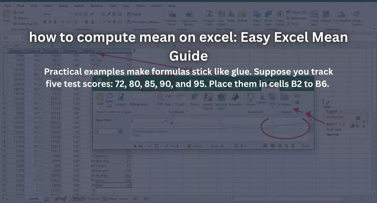 how to compute mean on excel