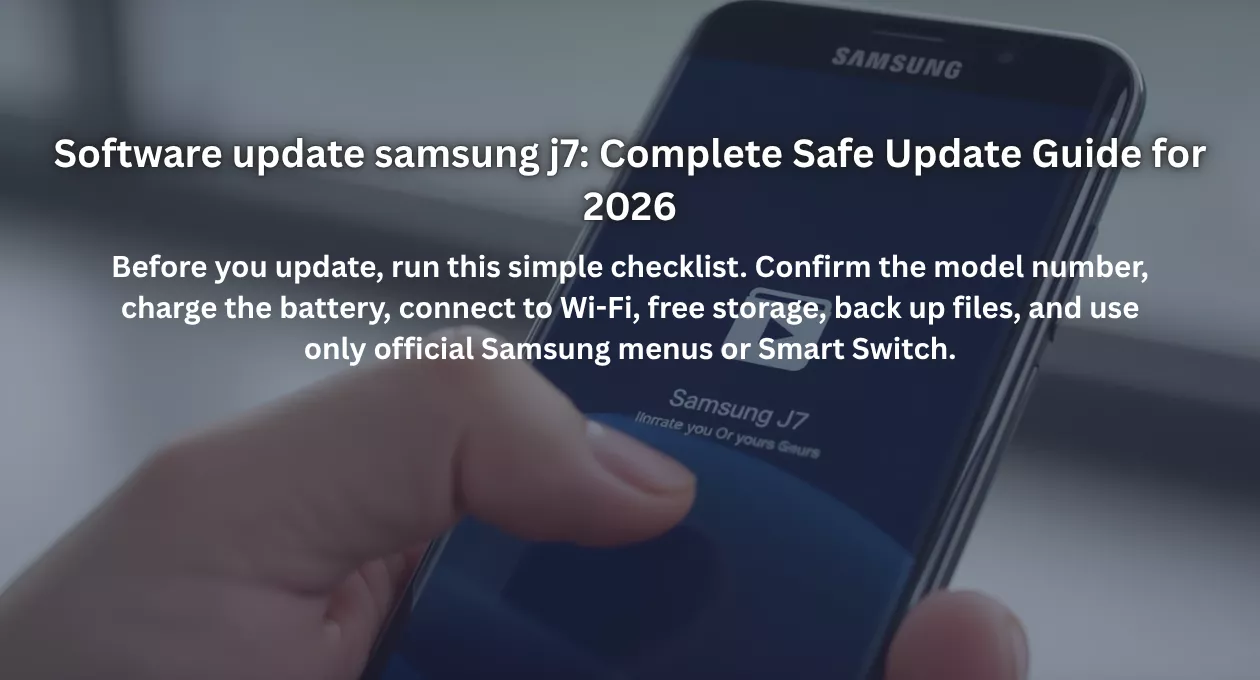 Software update samsung j7: Complete Safe Update Guide for 2026